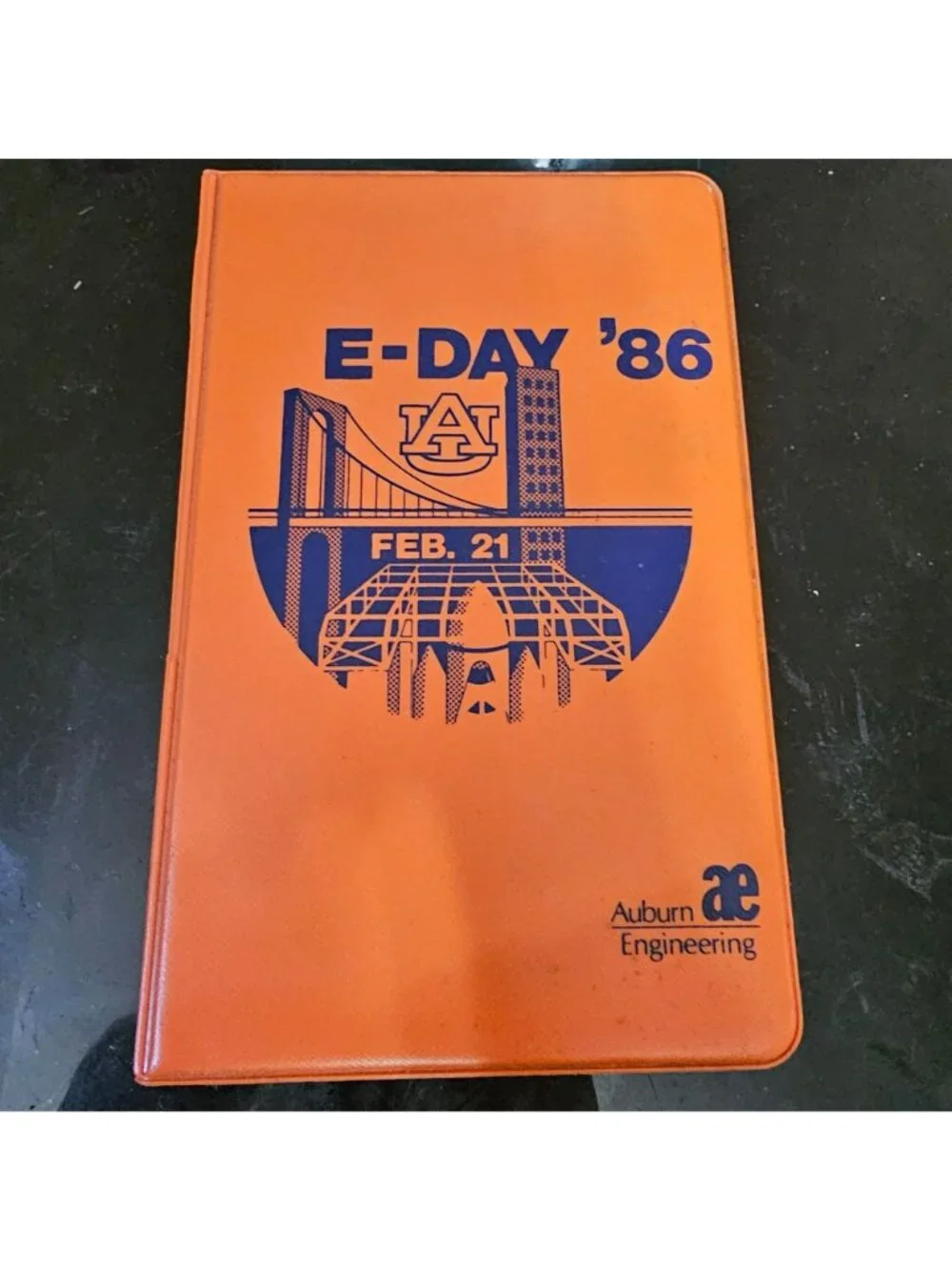 Auburn University E-Day 86 Orange Notebook Organizer Vintage Agenda Planner Febr